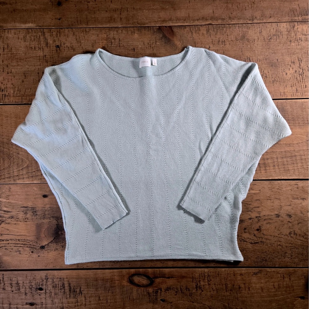 Cyrus Women's‎ Large Knit Dolman Sleeve Sweater Sage Green Soft Pullover